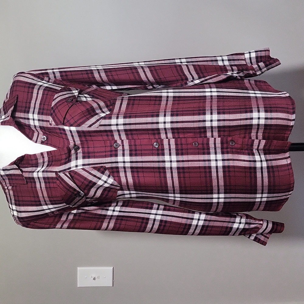Jessica Simpson 'Petunia' long sleeve plaid shirt, Medium